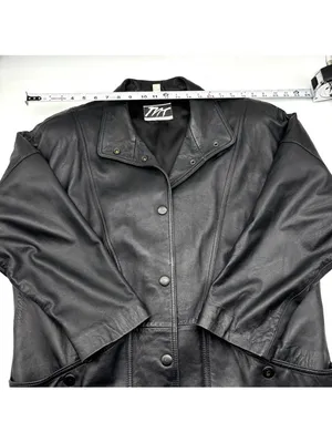 Vintage 90s Morgan Taylor Black Genuine Leather Button Down Jacket Size Women L thumbnail 6