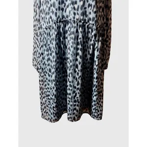 LOFT Shift Dress Womens XL Blue Excellent Leopard Print Drop‎ Waist V-Neck thumbnail 8