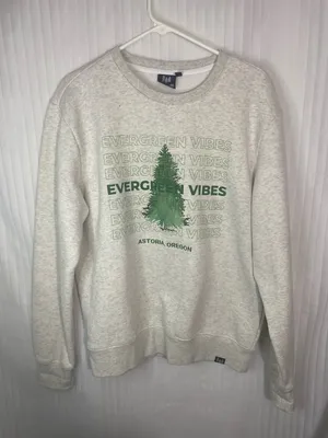 Storia Evergreen Vibes Graphic Crewneck Sweatshirt - Light Heather Gray thumbnail 1
