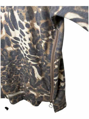 Coco + Carmen Taupe Animal Print Pullover Sweatshirt thumbnail 4