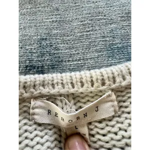 Reborn J Ivory Cable Knit Open Front Cardigan Women's Large thumbnail 3