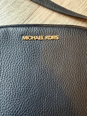 Michael Kors Black Pebbled Leather Rounded Crossbody with Gold Hardware thumbnail 3
