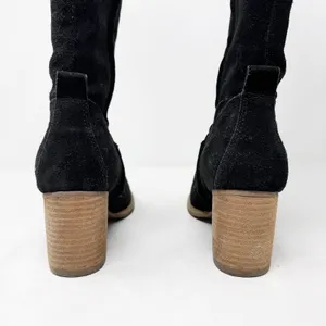 [Blondo] Black Nicola Waterproof Suede Leather Chunky Heel Boots Side Zip Sz 8.5 thumbnail 5
