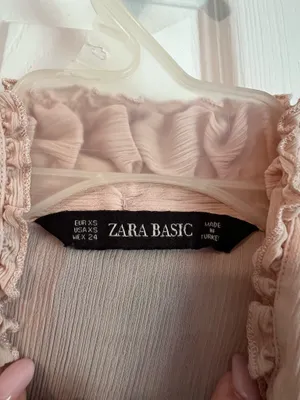 ZARA Light Pink Ruffle Blouse thumbnail 2