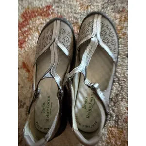 Jambu Creek Pewter Metallic Leather T-Strap Mary Jane Flats Women 7.5W J1CRE56 thumbnail 6