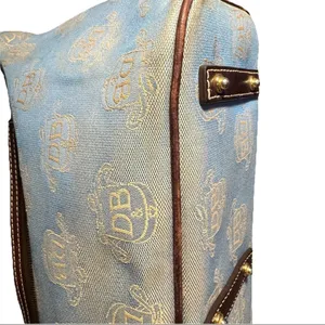 Dooney & Bourke East West Canvas / Leather Trim Donegal Crest Tote Shoulder Bag thumbnail 10