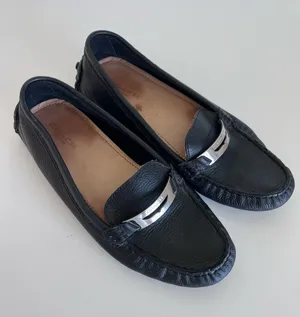 Coach Women's Nola Driving Loafters Pebbled‎ Leather Black Slip on Driving thumbnail 1