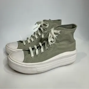 Converse CTAS move‎ high top platform slate sneakers Gray white womens size 7 thumbnail 2