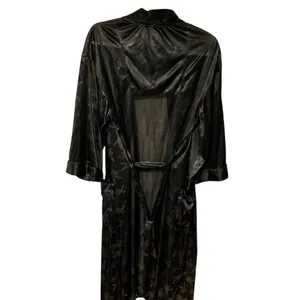 Playboy Size Small/Medium Black Satin Bunny‎ Print Belted House Bath Robe thumbnail 5