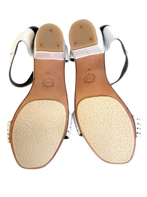 Like New Bali ELF Leather Heeled Sandals White Size 8 thumbnail 8