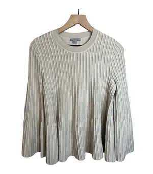 COS Bell Sleeve Neutral Wool Blend Textured Swing Sweater thumbnail 2
