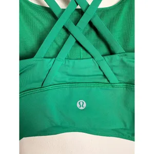 Lululemon Energy Bra Longline Maldives Green Strappy Yoga Bra LW2EB9S Size 4 thumbnail 4