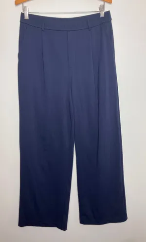 Halara Trousers Womens Medium Navy Blue Excellent Pleated High Rise Wide Leg thumbnail 1