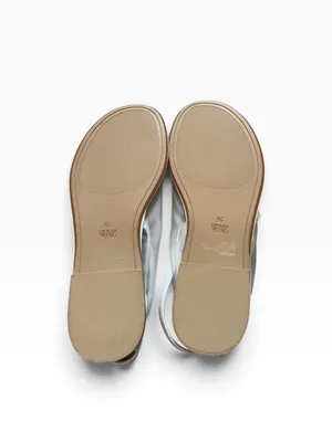 Zara white leather mesh minimalist Slingback flats round toe size 39 thumbnail 6