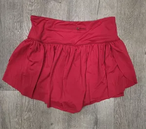 Soothfeel Womens Red High-Waisted Athletic Skirt With Built-In Shorts - Size S thumbnail 1