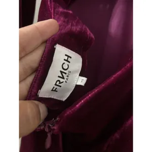 Woman’s Velvet Long Dress Size LXS Deep Fuchsia Formal Holiday Wedding Open Back thumbnail 2