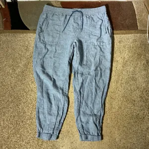 Athleta Cabo Linen Jogger‎ Pants Blue 531704-00 Womens Size 16 SP23 thumbnail 2
