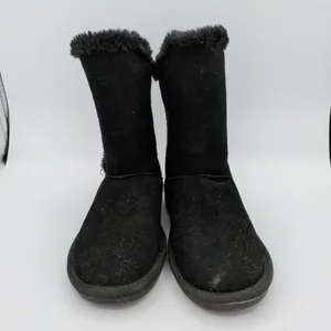 Minnetonka Milltown Black Suede Faux‎ Fur Lined Mid Calf Winter Boots Womens 6 thumbnail 3