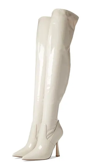 Steve Madden Venuss over the knee‎ boot Upper heel bone patent shoe size 7.5 thumbnail 1