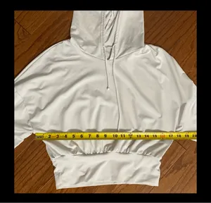 Shein white longsleeves Hoodie top with bag -Size Medium. Excellent condition, gently warn. Measurements approximately 18” from armpit to armpit x 19” long. Non-smoking home. priced to sell at as is condition. Don’t like my price, make reasonable offer! And thank you for checking my closet. thumbnail 7