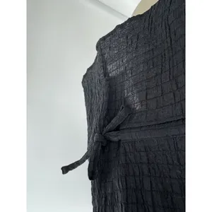 SCOOP Off Shoulder Peplum Blouse Black Tie Waist Long Ruffle Sleeve Casual Top L thumbnail 7
