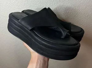 Free People FP Hayes Flatform Platform Sandals in black WOMENS 39 thumbnail 1