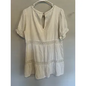 Show Me Your Mumu White Hera Mini Dress Size Large Boho Beachy Trim Detail Chic thumbnail 3