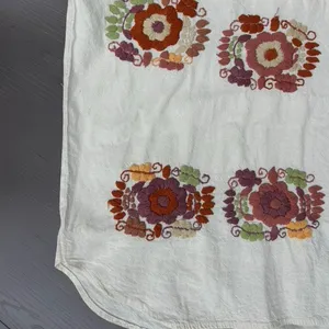 Vintage Handmade Mexican Embroidered Peasant Blouse Cottagecore boho Huipil L XL thumbnail 6