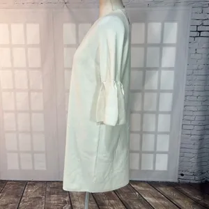 Moth Anthropologie NWT cream Flare sleeve Sweater shift Dress Size Large thumbnail 8