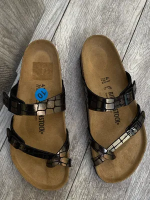 Birkenstock Women's Mayari Microfiber Gator Gleam Black Sandals EU-41 US-10 thumbnail 8