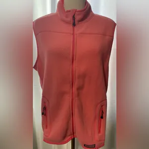 Vineyard Vines Martha's Vineyard Full-Zip Fleece Vest Coral Pink Size Large thumbnail 2