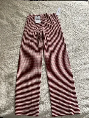 NWT Princess Polly Next To Me Lounge Pant Red/White Stripe thumbnail 4