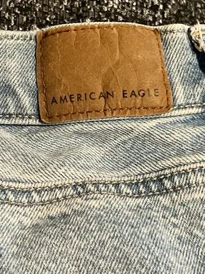 Womens 14 American Eagle Light Wash Distressed Straight Leg Jeans thumbnail 8