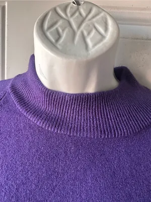 Drapers & Damon Purple Knit Sweater Mock Neck Short Sleeve Raglan Size XL thumbnail 3