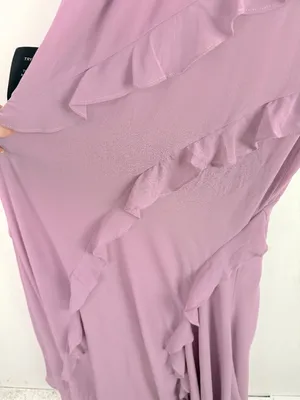 NWT Lulus Fancy Sweetness Lavender Ruffled Lace-Up Sleeveless Maxi Dress XXS thumbnail 15
