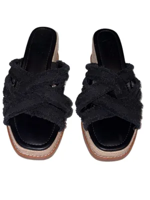 Splendid Danna Espadrille Wedge Sandal Black NEW Size 7.5 thumbnail 4