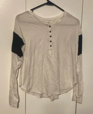 Hollister Easy Tee White/Blue Long Sleeve Tee thumbnail 1