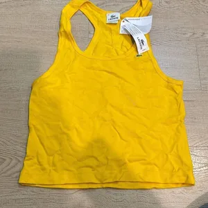 NWT Lacoste women’s yellow tank top size‎ 40 / medium thumbnail 1