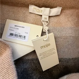 NWT Maje Argyle‎ Jilina Wool Blend Mini Skirt in Camel Size 38/Small thumbnail 5