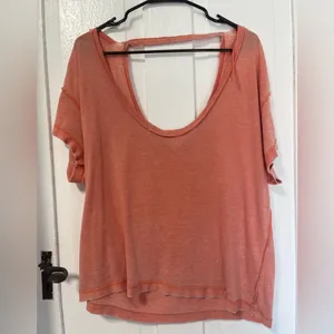 Free People We the Free All Mine orange lightweight short sleeve top size small thumbnail 3