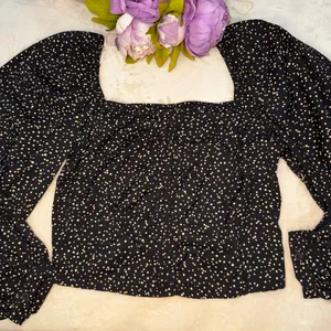 NEW A New Day Black and Tan Polka Dot Blouse thumbnail 9