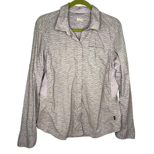 REI Co-op Sahara Long-Sleeve Button Down Hiking Shirt Women's Large Lavender thumbnail 1