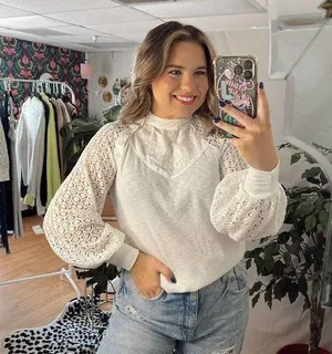 Free People Sweetest Thing Thermal Top White Size XS thumbnail 1