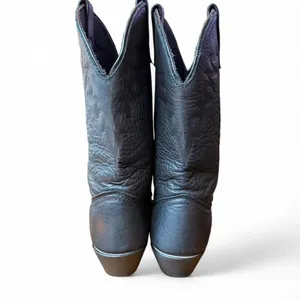 Masterson Boot Co Western Cowboy Boots Women 7.5 Black Leather Metal Toe Tips thumbnail 5