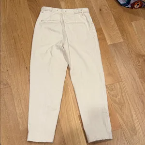 Free People we the free cotton linen blend‎ pants Cream High-Waisted Pants 27 thumbnail 3