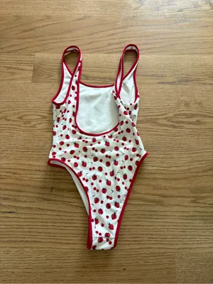 Frankie's Bikinis White One-Piece with Red Strawberry Print thumbnail 2