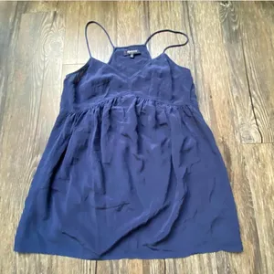 Madewell Silk Babydoll Cami Navy Blue Coquette Womens XS thumbnail 1