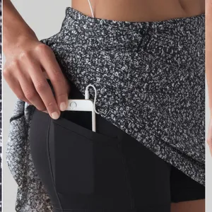 Lululemon Lost In Pace Skirt (Tall) (15") Daisy Dust Alpine White Black / Black thumbnail 5