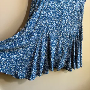 Princess Polly Floral Mini Dress 8 Blue Womens Rayon V-Neck Short Sleeve thumbnail 5