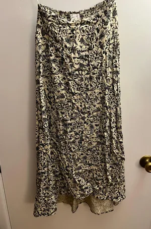 Floral Maxi Skirt Tan Size M thumbnail 1